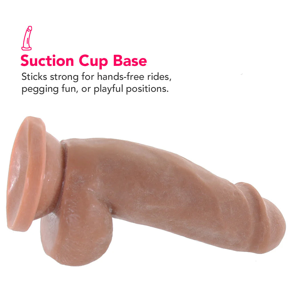 Dr. Skin Plus 7 Inch Girthy Poseable Dildo in Mocha