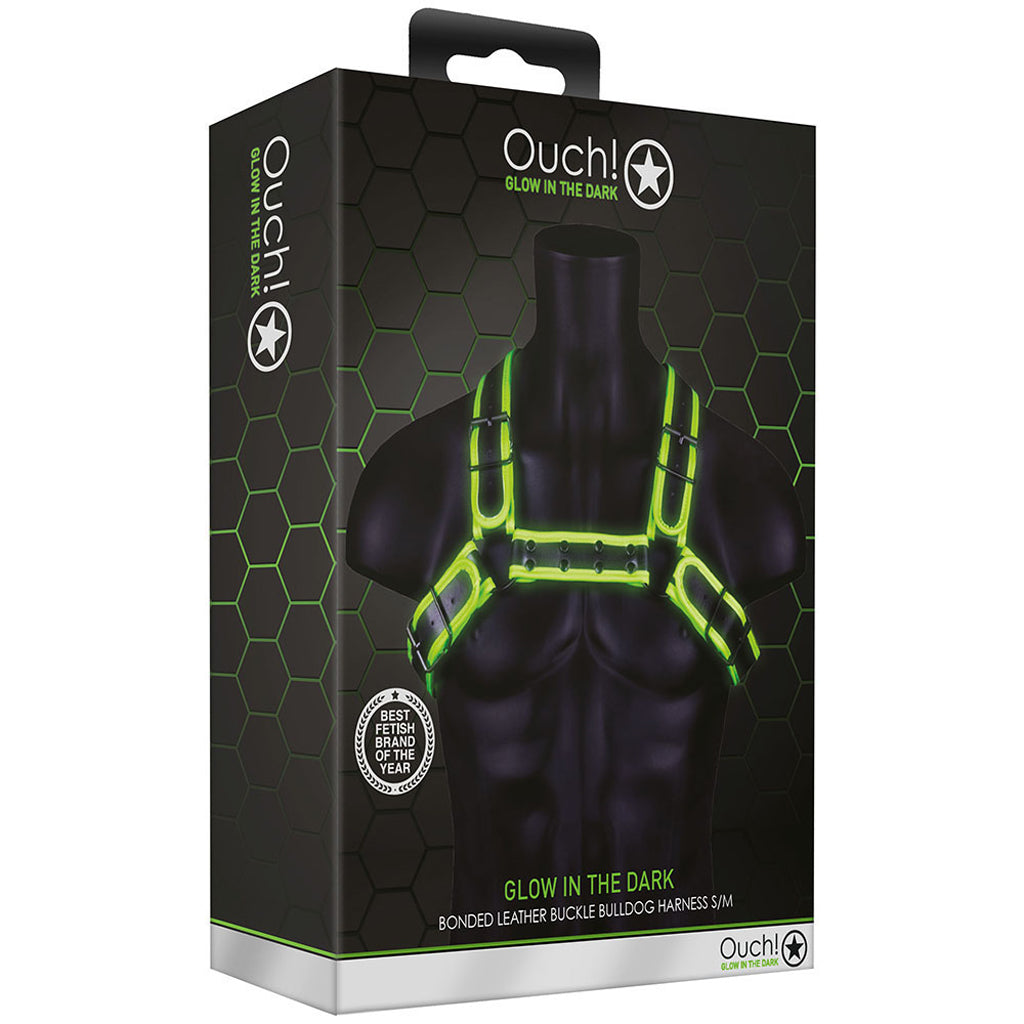 Ouch! Luminous Bulldog Harness | Glow-in-the-Dark Kink Statement Wear