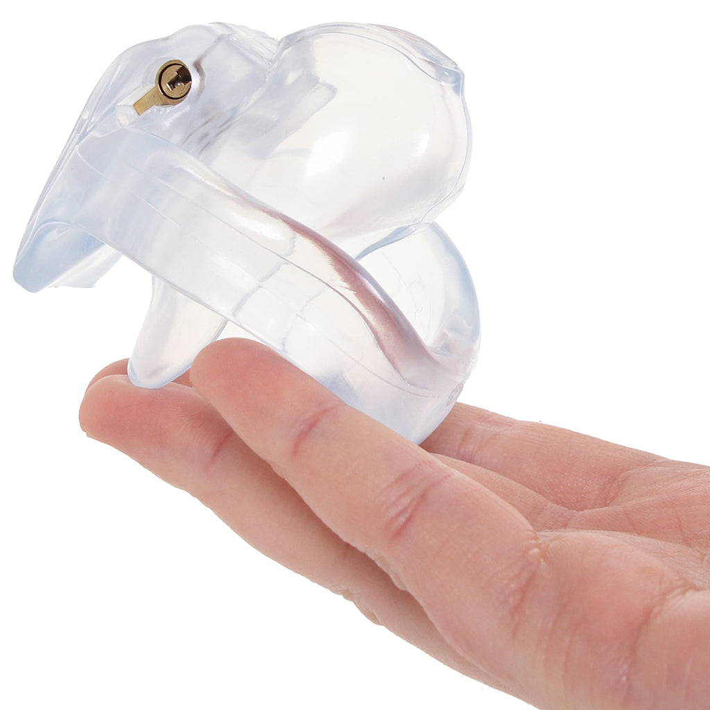 Blueline Men: The Acrylic Mini Chastity Cage – Transparent Desire & Absolute Control