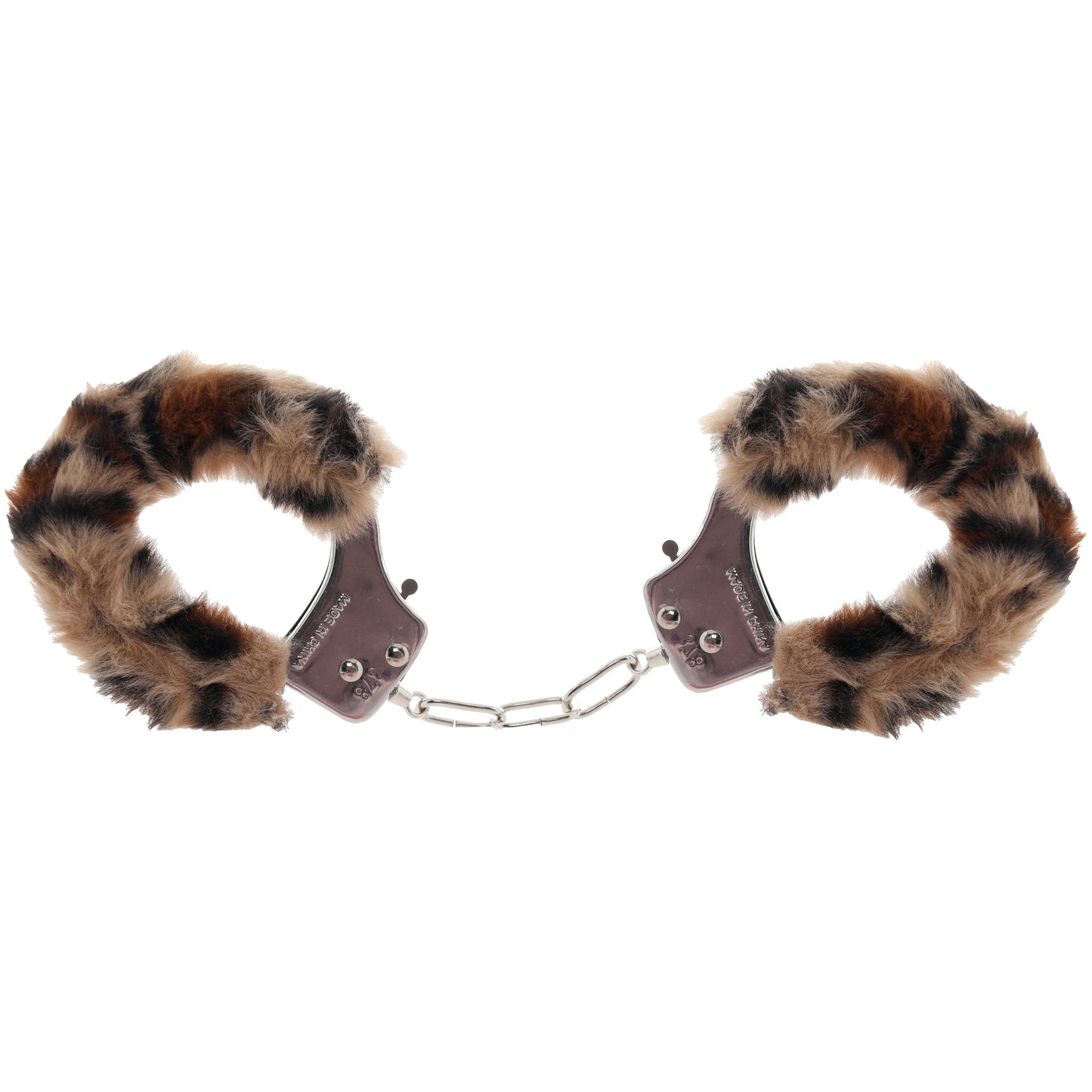 Furry Hand Cuffs in Leopard