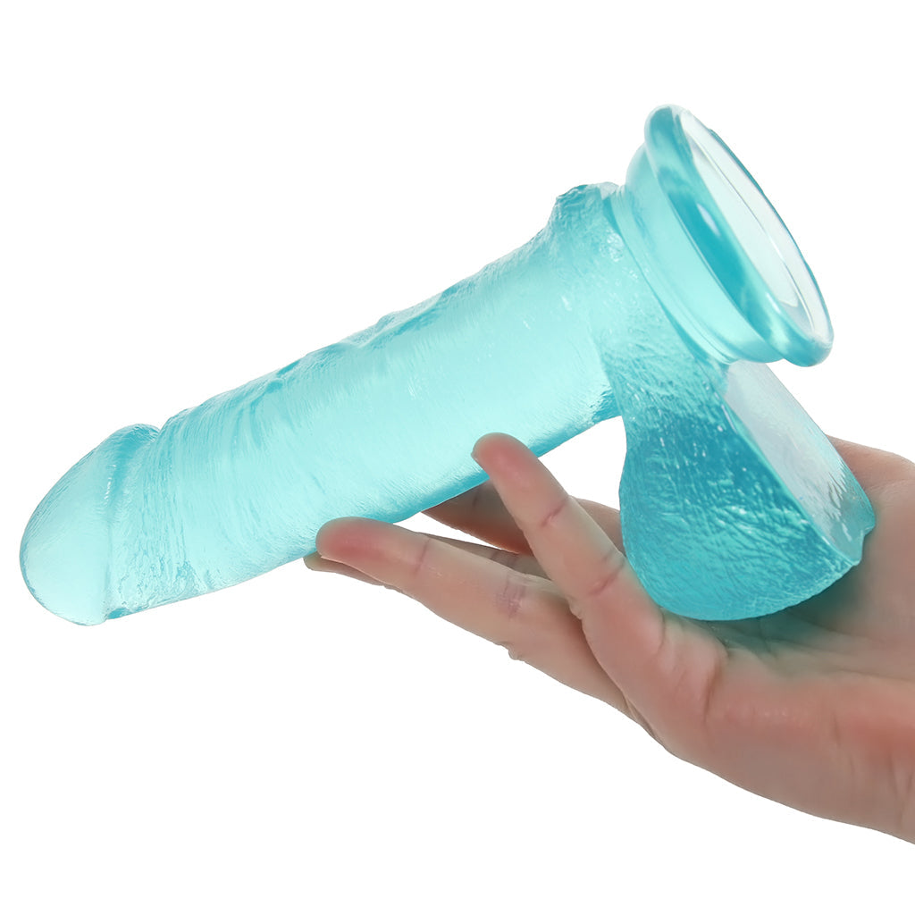 Crystal Jellies 7 Inch Realistic Cock with Balls in Teal