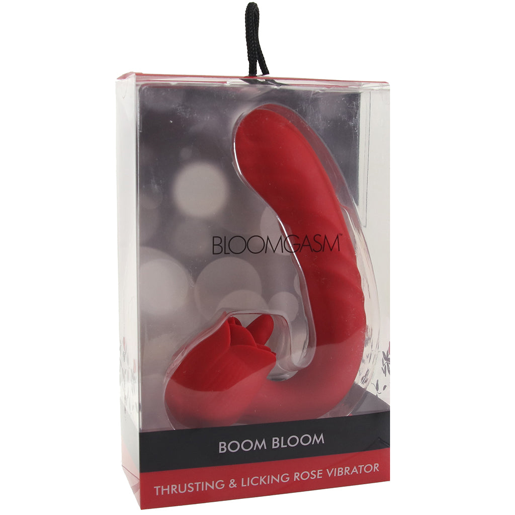 XR Brands Bloomgasm Boom Bloom Thrusting & Licking Rose Vibe - Vibrators - HoneyHugs Canada (View 9)