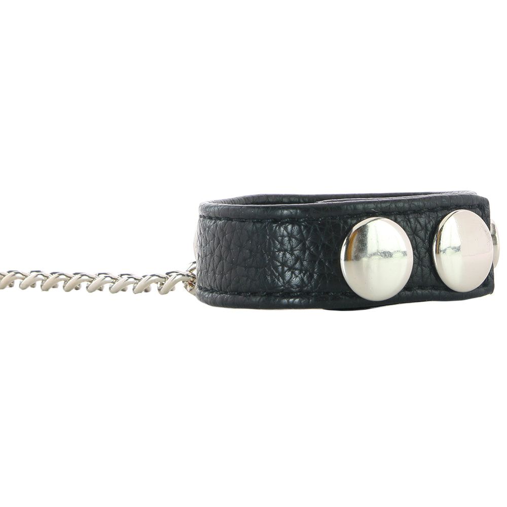 Blue Line Snap Cock Ring with Leash