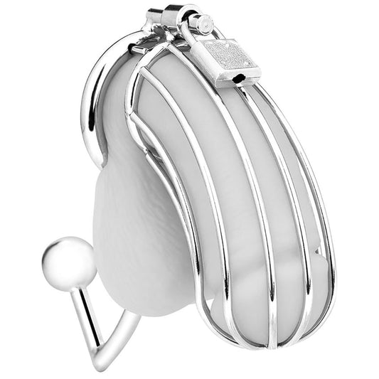 The Blue Line Domination Cage: Stainless Steel Cock Lock & Anal Stimulator for Unyielding Control