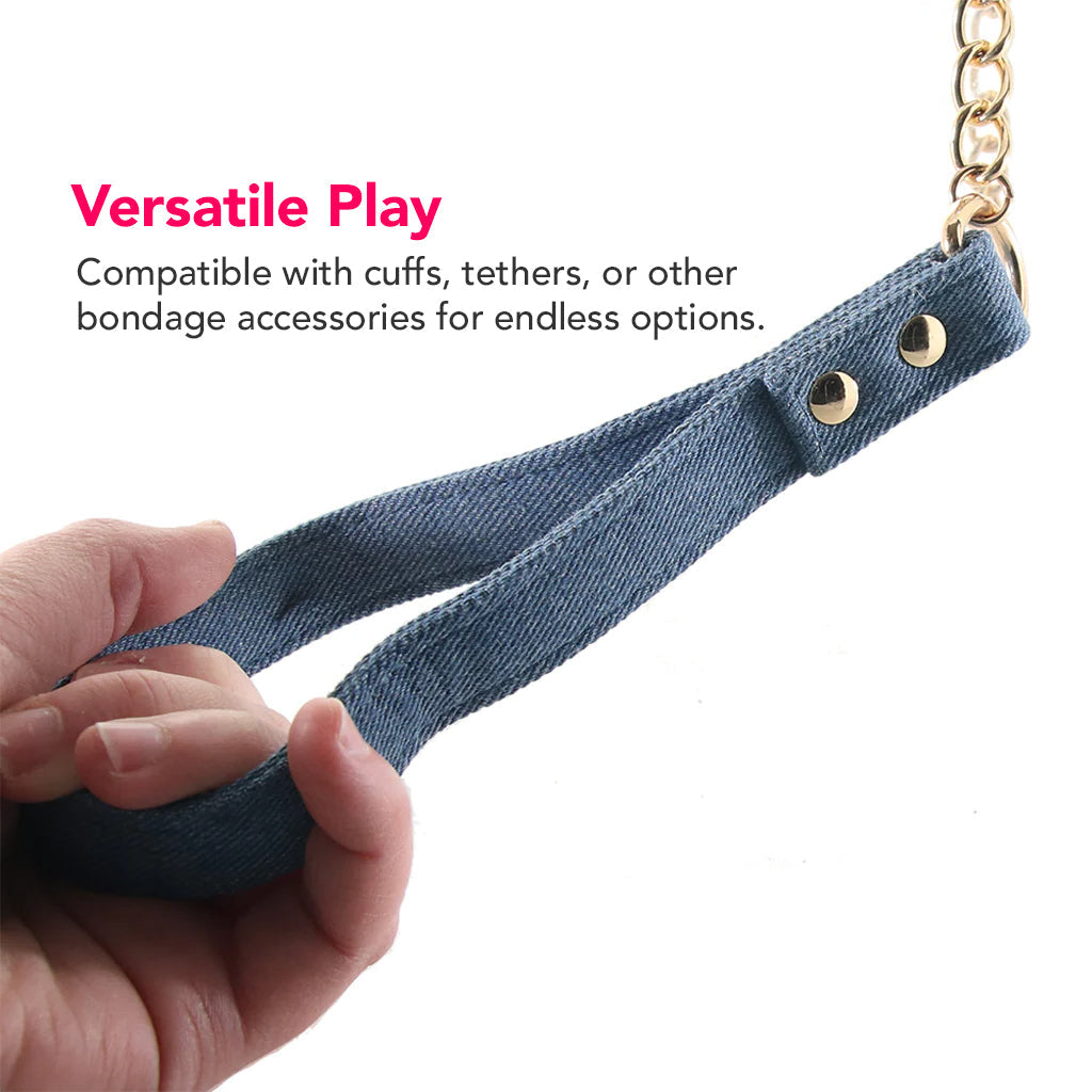 Ride 'Em Denim Collar With Leash