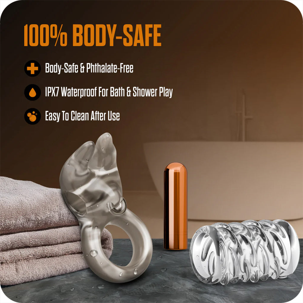 Stay Hard Bull Vibrating Cock Ring Set