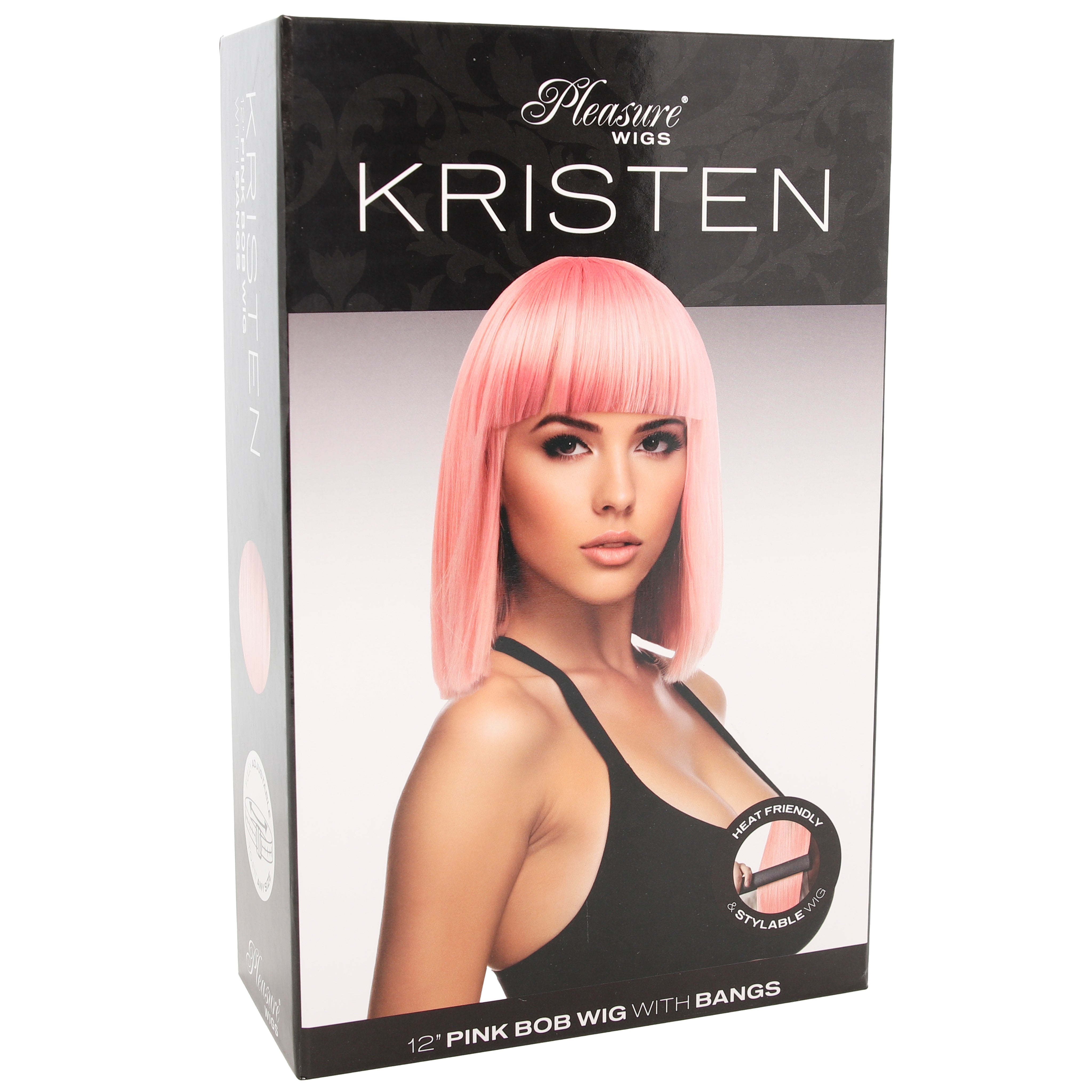 Kristen Bob Wig with Bangs in Pink