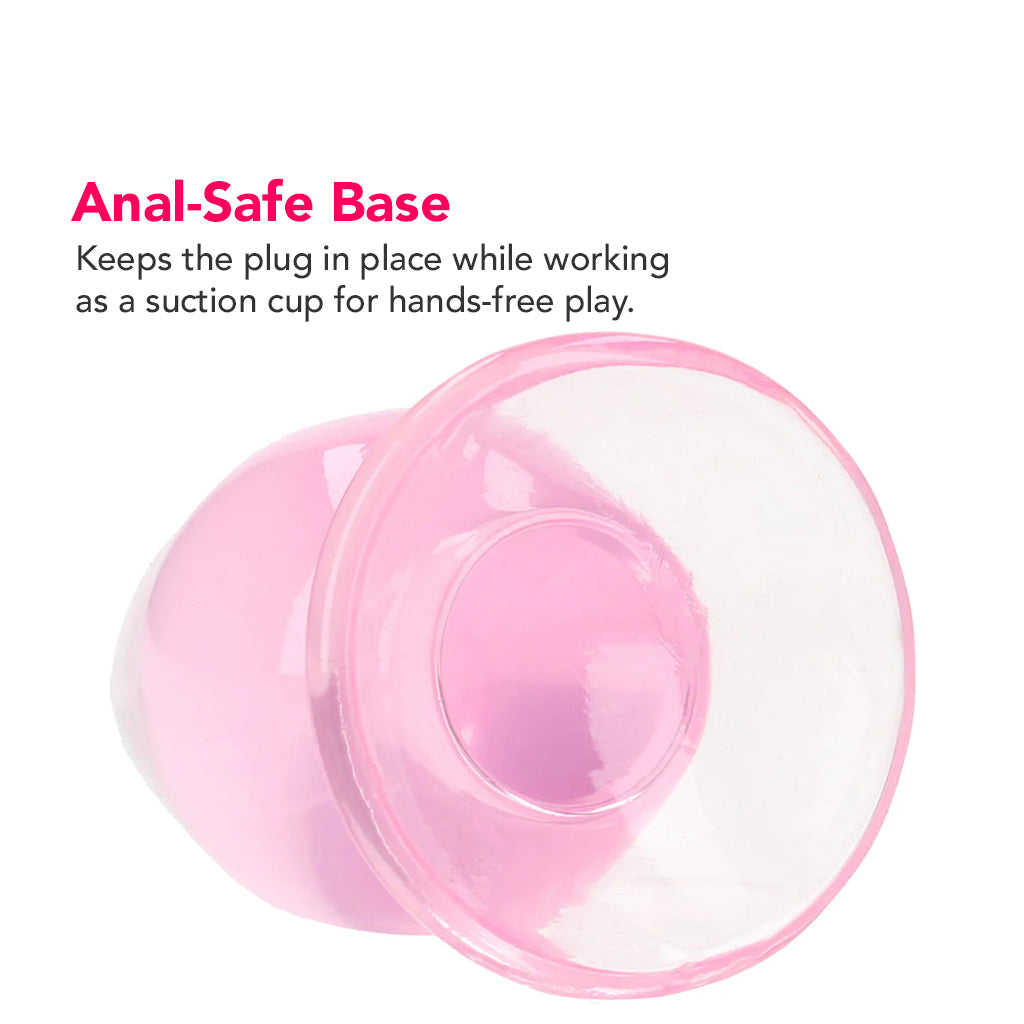 RealRock Crystal Clear Jelly 3.5 Inch Butt Plug in Pink