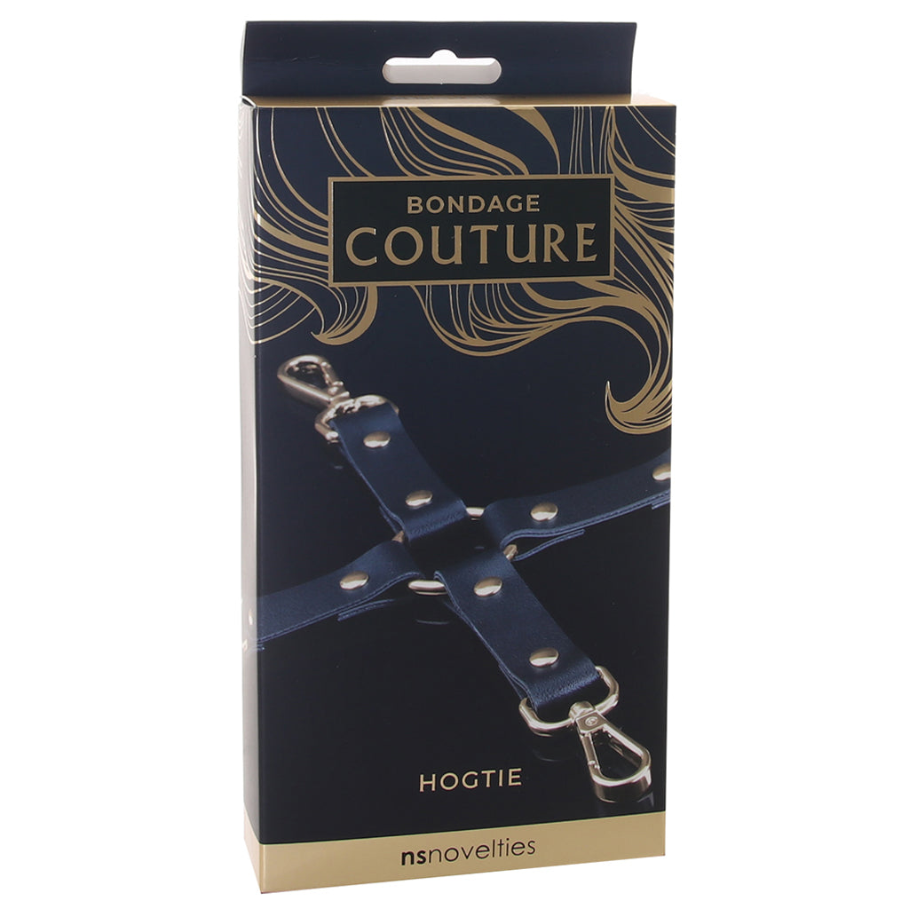 Bondage Couture Blue Hogtie: Exquisite Vegan Leather Restraint for Elevated Kink