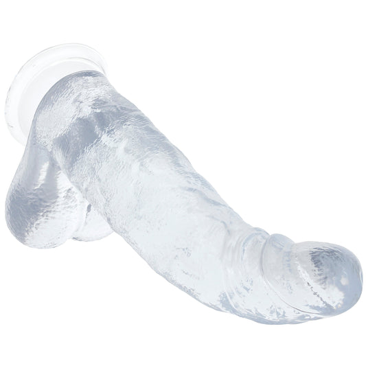 Crystal Jellies 8-Inch Curved Ballsy Dildo | Realistic TPE for Targeted G-Spot & Prostate Pleasure