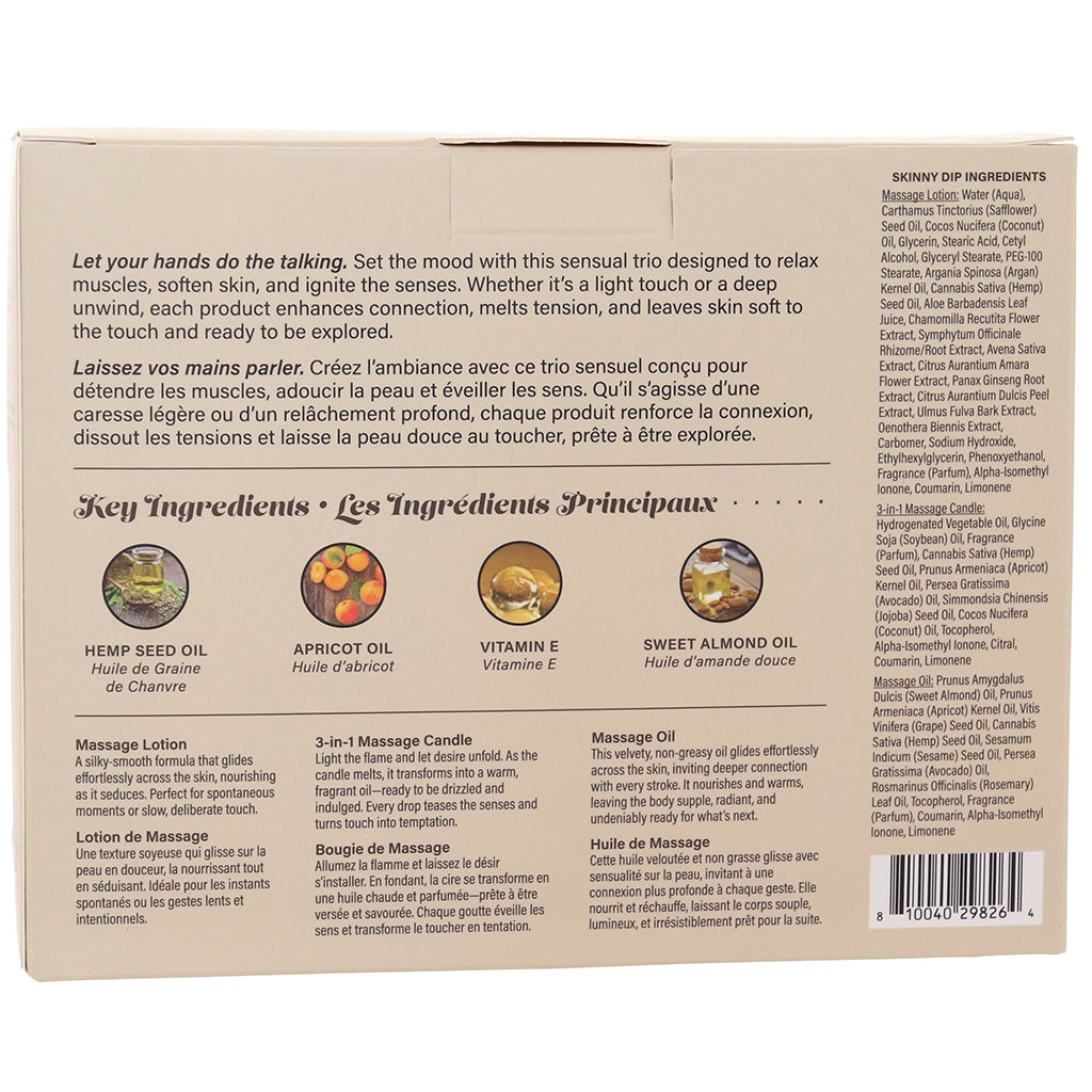 Hemp Seed Tranquility Trio Massage Kit in Skinny Dip