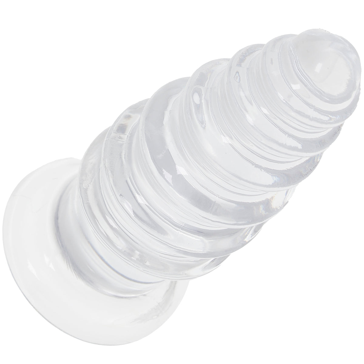 Crystal Jellies 7 Inch Anal Twist Butt Plug in Clear