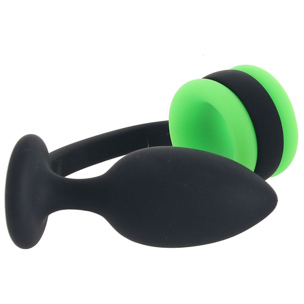 Ouch! Luminescent Pleasure: Glow-in-the-Dark Dual-Action Butt Plug with Cock Ring