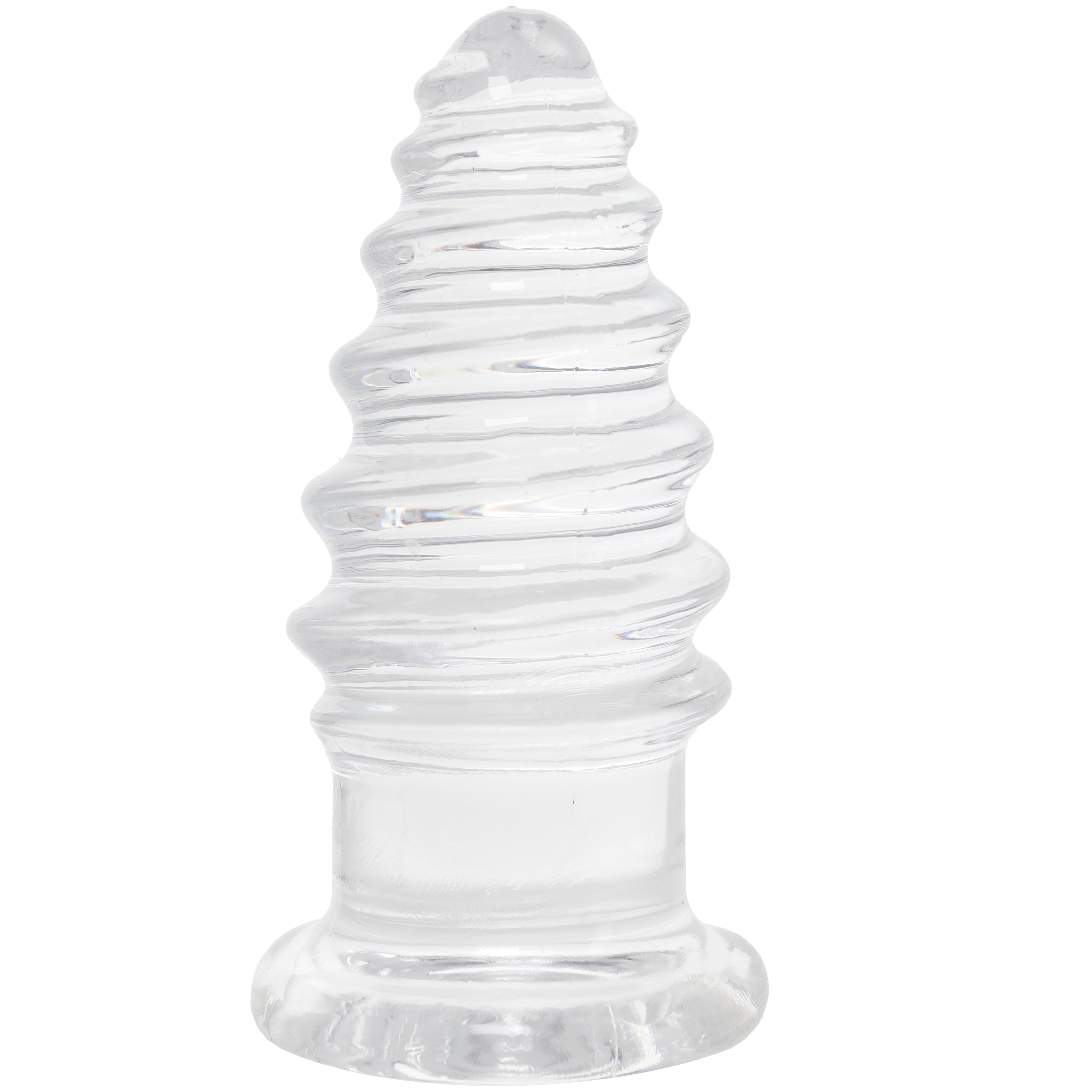 Crystal Jellies 5 Inch Anal Twist Butt Plug in Clear