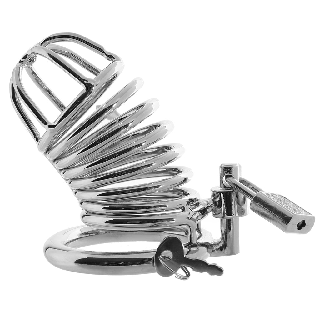 Blue Line Deluxe Silver Steel Chastity Cage – Ultimate Control & Luxury