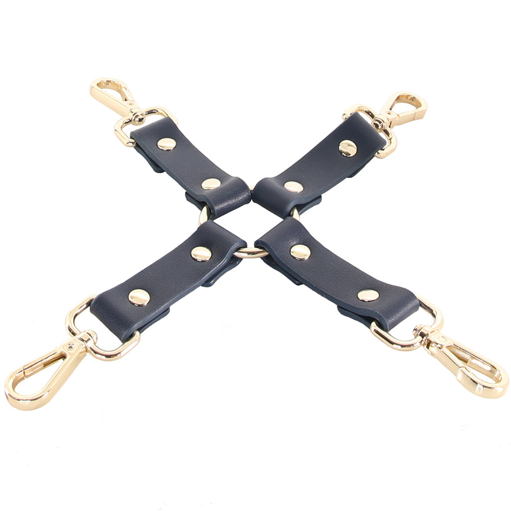 Bondage Couture Blue Hogtie: Exquisite Vegan Leather Restraint for Elevated Kink