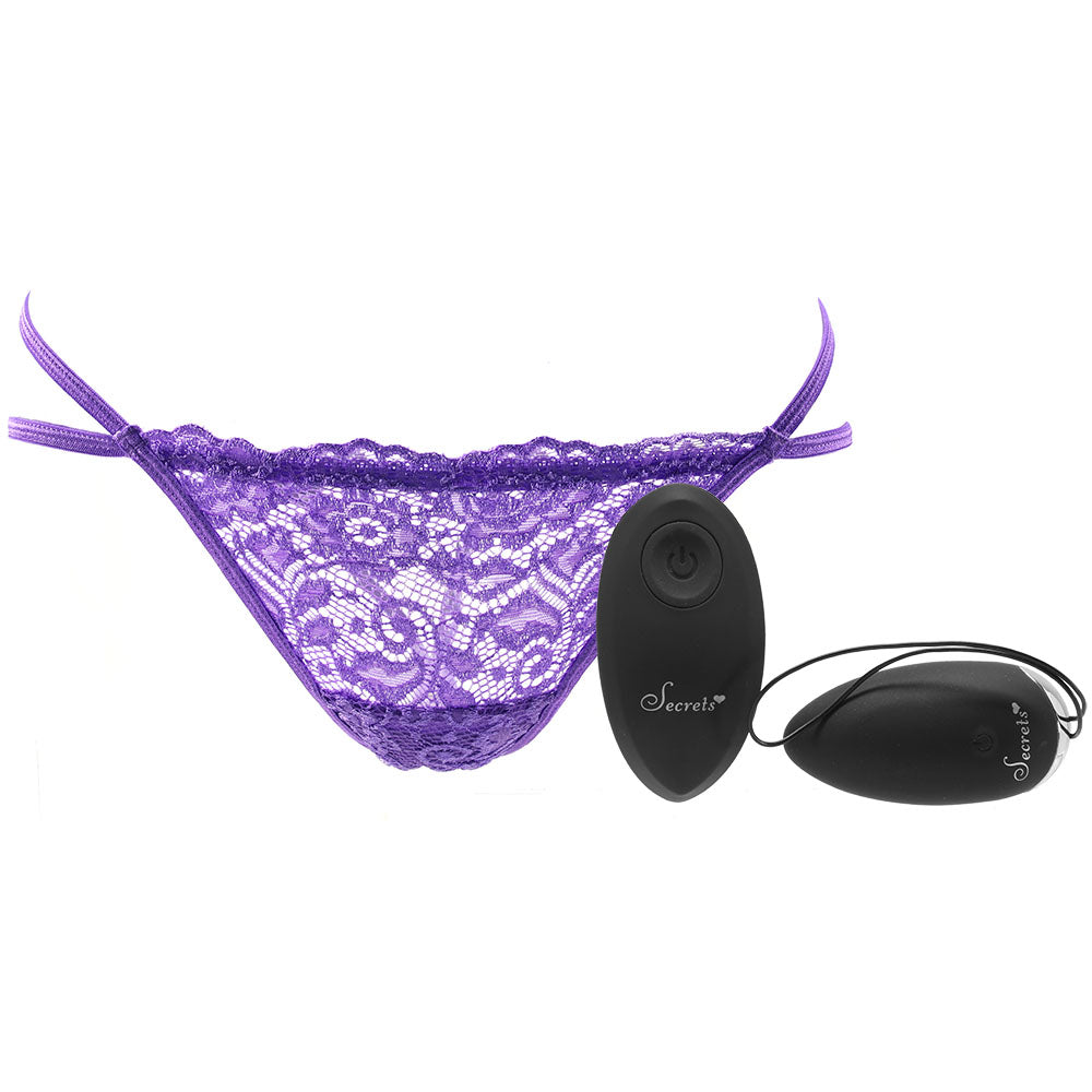 Elevate Intimacy: XL Purple Lace Open-Back Panty & Remote Love Egg Wearable Vibrator Set