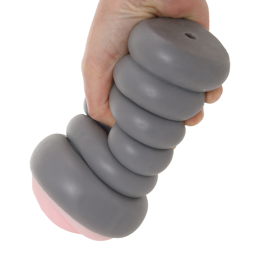 Ribbed Gripper Tight Pussy Stroker in Light