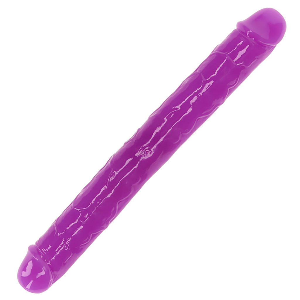 RealRock Glow In The Dark 12 Inch Double Dildo in Purple
