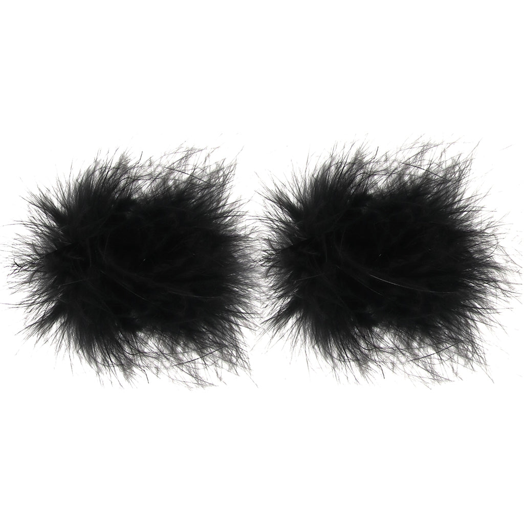 Nipple Couture Black Marabou Feather Covers - Reusable Adornments for Daring Style