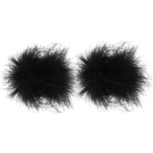 Nipple Couture Black Marabou Feather Covers - Reusable Adornments for Daring Style