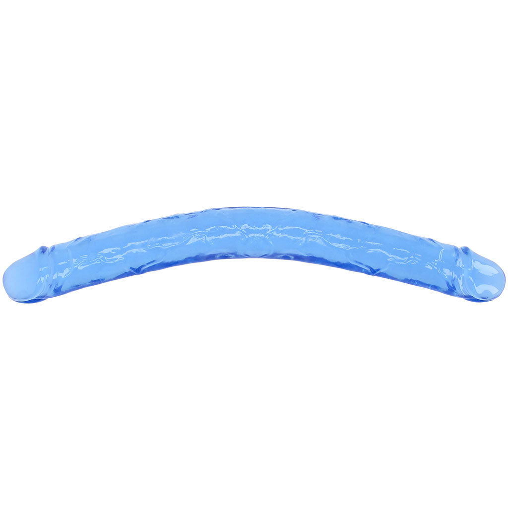 RealRock Crystal Jelly 18 Inch Double Dildo in Blue