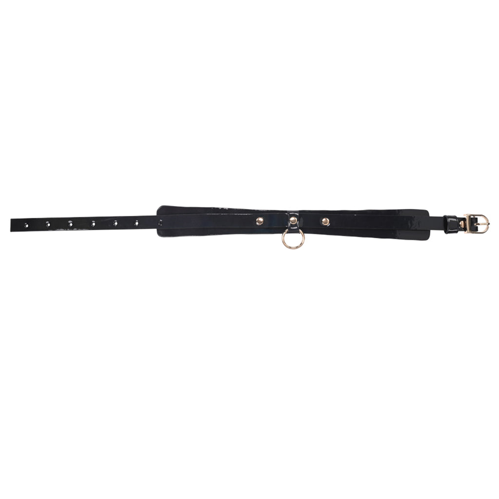 Orbit Day Collar: Vegan Leather & Gold O-Ring | Discreet Allure, Edgy Elegance