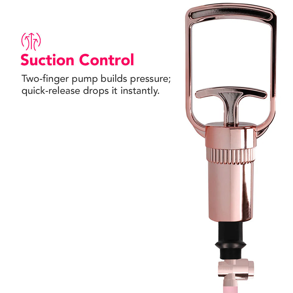 Pumped Rose Gold Clitoral & Nipple Pump Set in Medium
