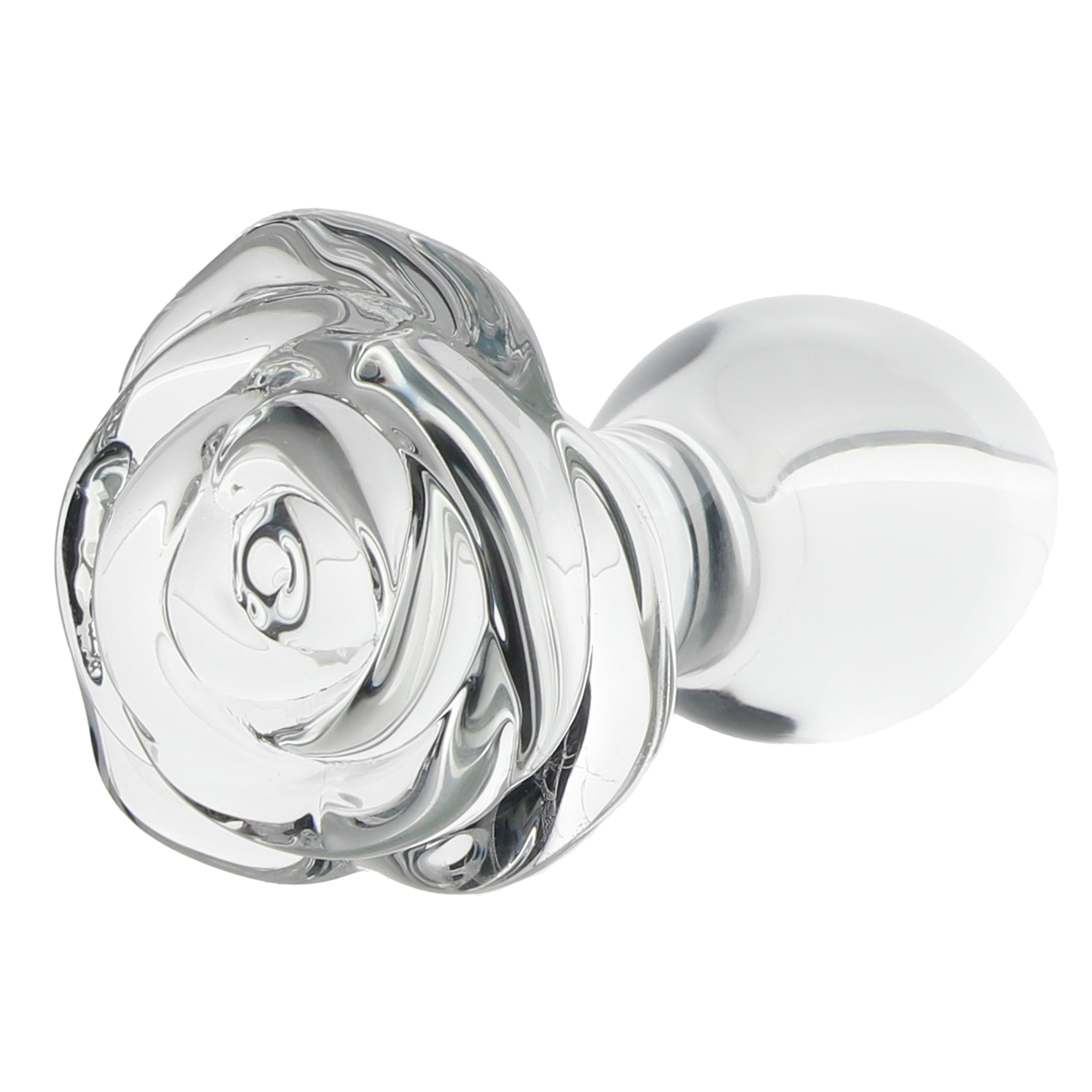Clarity Utopian Bloom Glass Rose Butt Plug