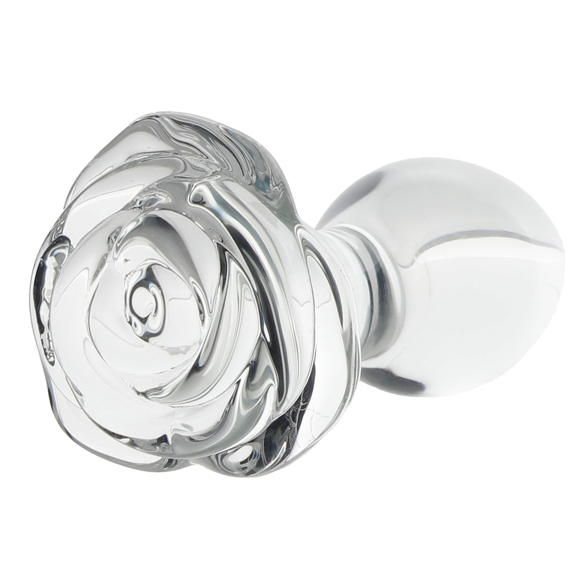 Clarity Utopian Bloom Glass Rose Butt Plug