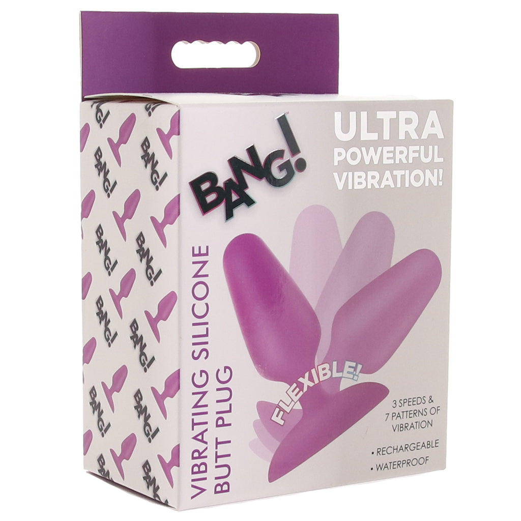 Bang! Bang! Vibrating Silicone Butt Plug in Purple - Vibrators - HoneyHugs Canada (View 9)