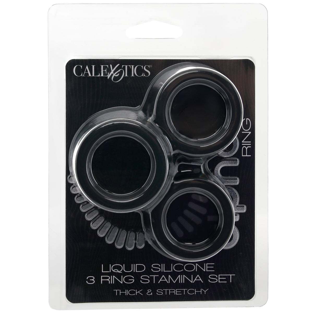 Alpha Liquid Silicone Stamina 3 Piece Cock Ring Set
