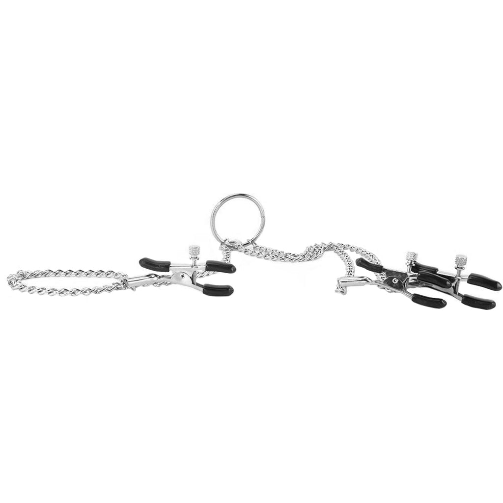 Unleash Desire: Triple Intimate Silver Clamps | Nipple & Clitoral Play