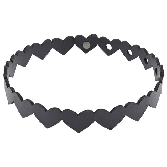 Sex & Mischief Locking Heart Day Collar | Seductive Black Choker Necklace