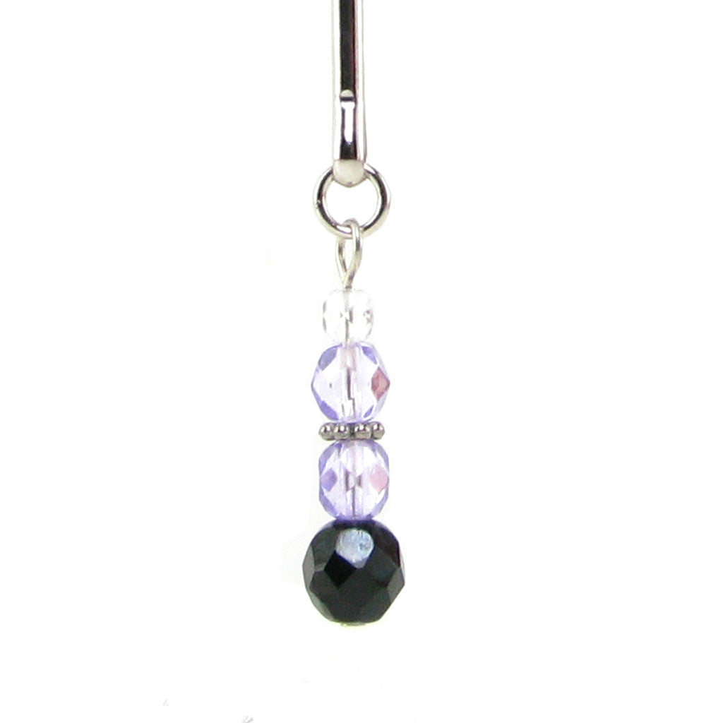 Spartacus | Opulent Adjustable Clit & Nipple Clamp with Purple & Black Beads