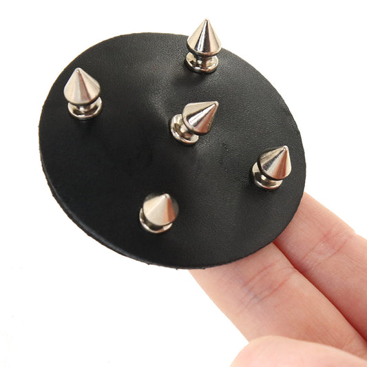 Nipple Couture Black Studded Reusable Pasties – Faux Leather Adhesive Nipple Covers