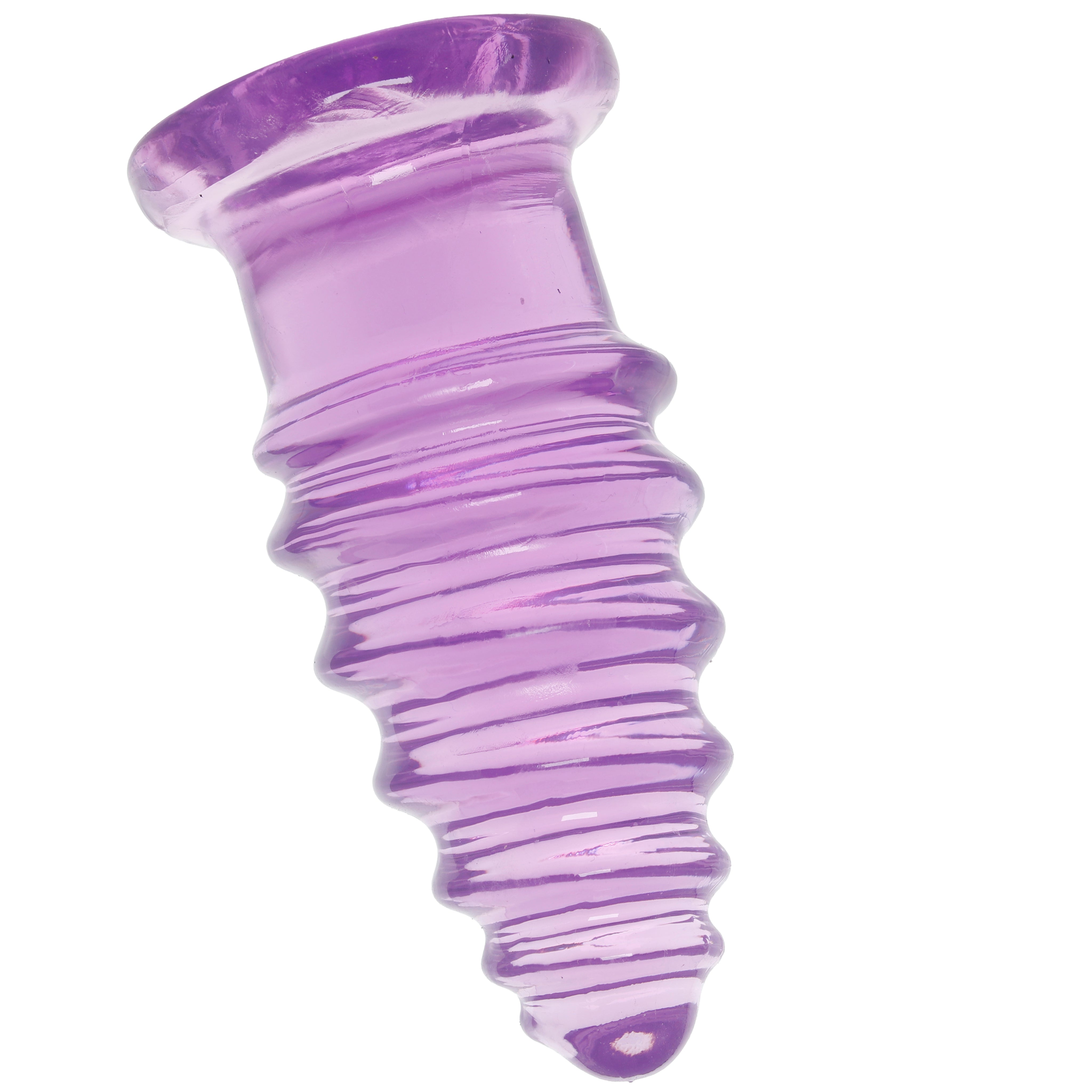 Crystal Jellies 7 Inch Anal Twist Butt Plug in Purple