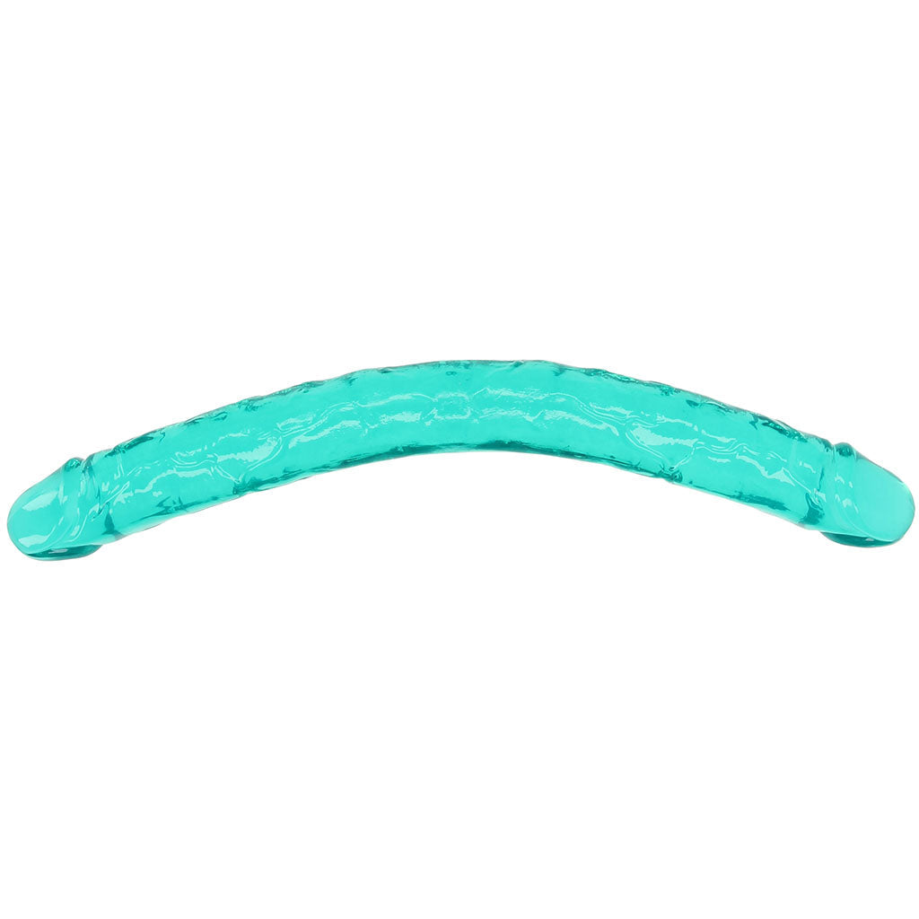 RealRock Crystal Jelly 18 Inch Double Dildo in Turquoise