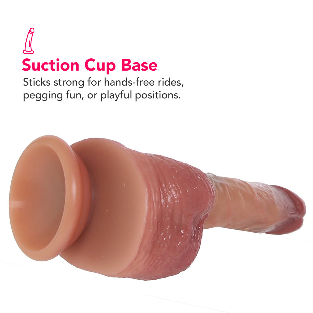 Renaissance DaVinci 8 Inch Sliding Foreskin Dildo in Tan