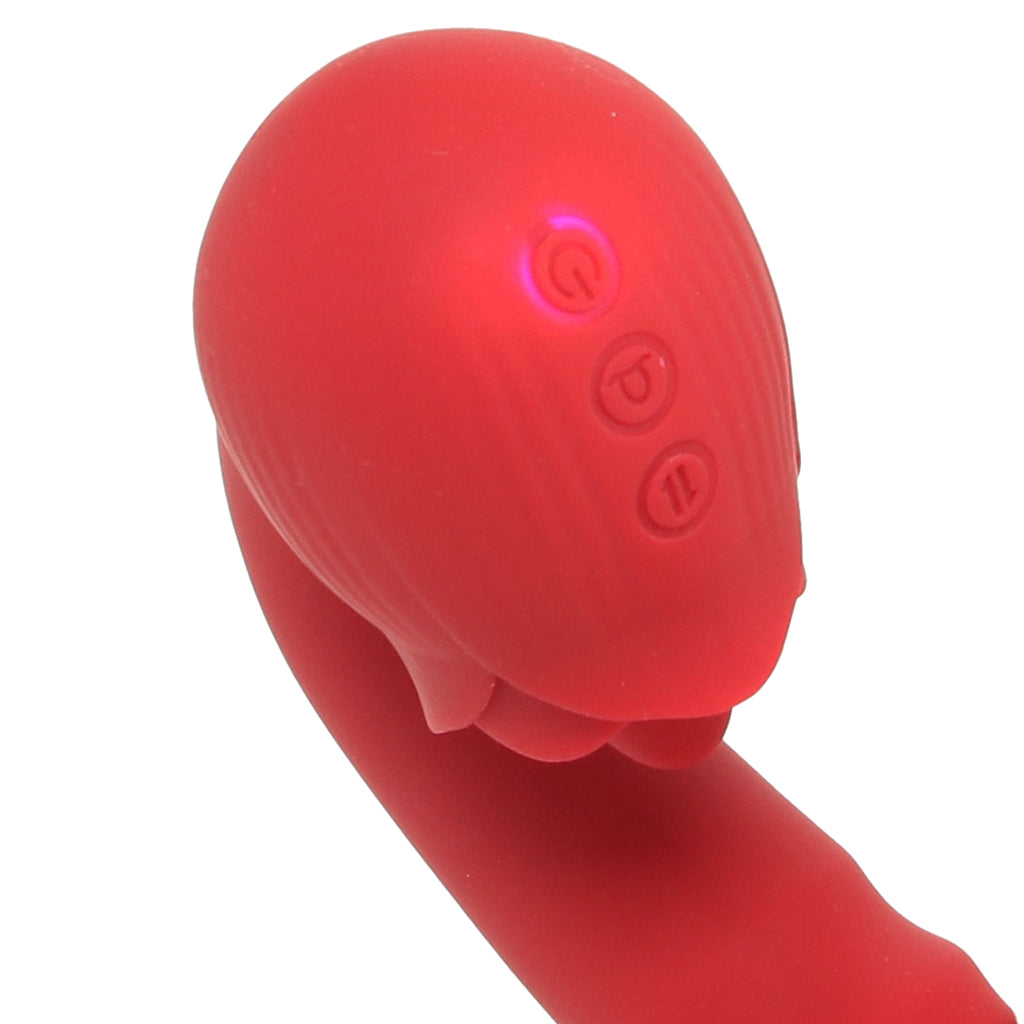 XR Brands Bloomgasm Boom Bloom Thrusting & Licking Rose Vibe - Vibrators - HoneyHugs Canada (View 5)