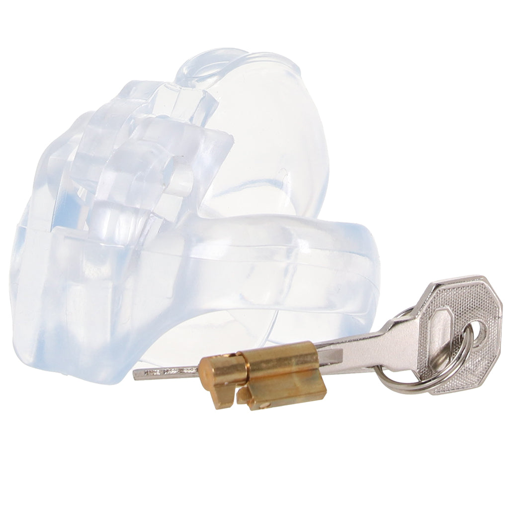 Blueline Men: The Acrylic Mini Chastity Cage – Transparent Desire & Absolute Control