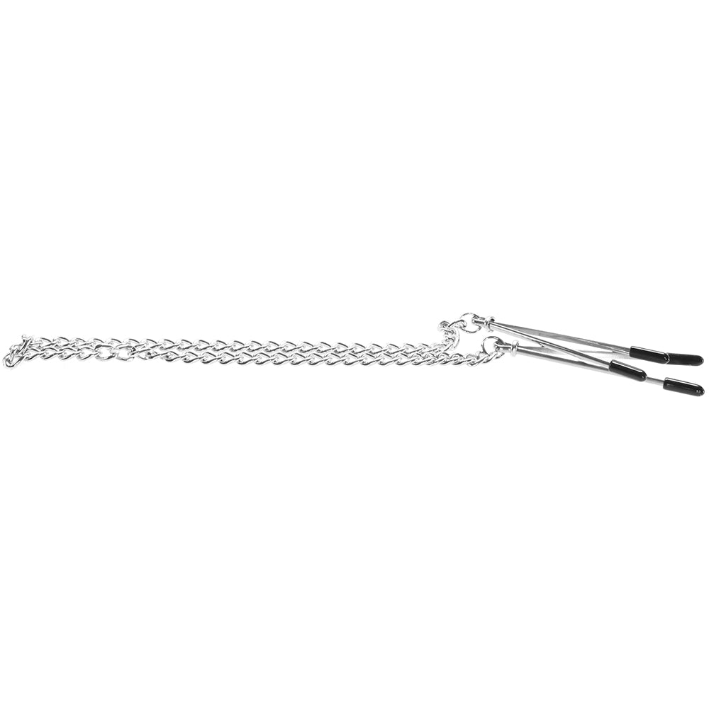 Lux Fetish Captivating Adjustable Nipple Tweezer Clips with Chain