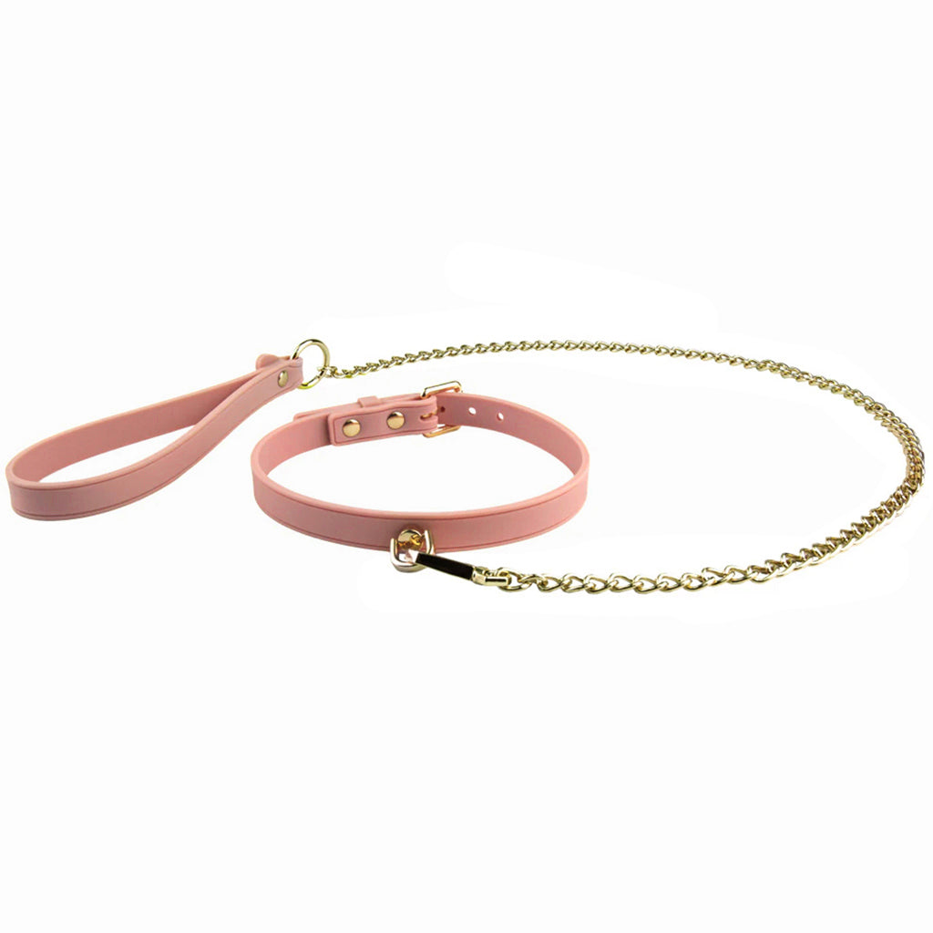Temptasia Ardor Silicone Collar & Leash in Pink
