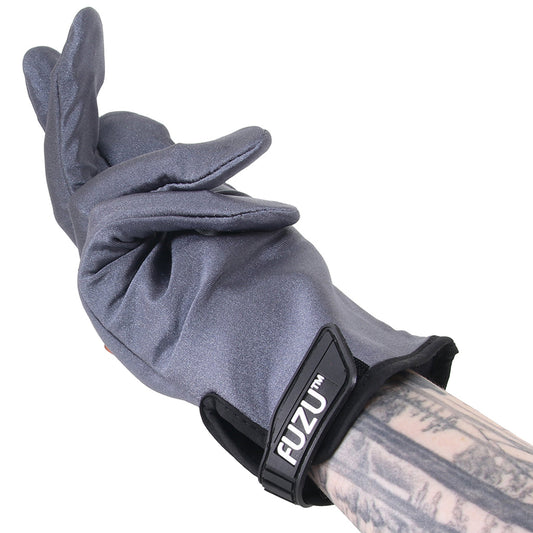 Deeva Fuzu Vibrating Large Massage Gloves in Grey - Vibrators - HoneyHugs Canada (View 2)