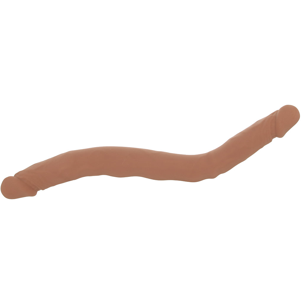 Silicone Studs Bend & Hold 16 Inch Double Dildo in Brown